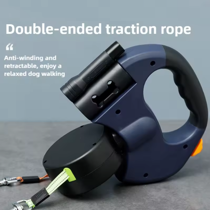 Dual Retractable Tangle-Free Dog Leash