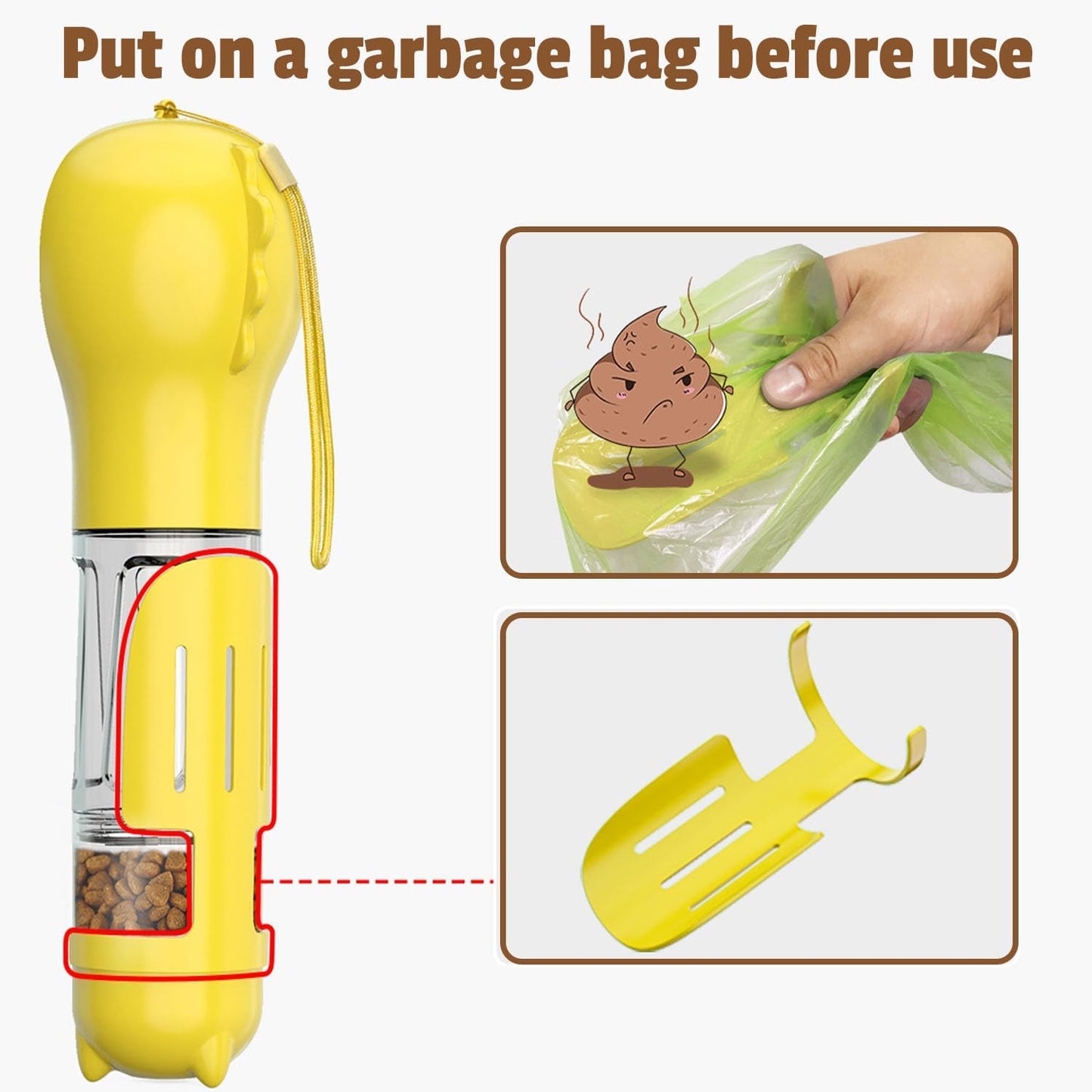 3-in-1 Portable Dog Water Bottle & Food Dispenser