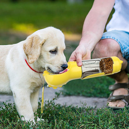 3-in-1 Portable Dog Water Bottle & Food Dispenser