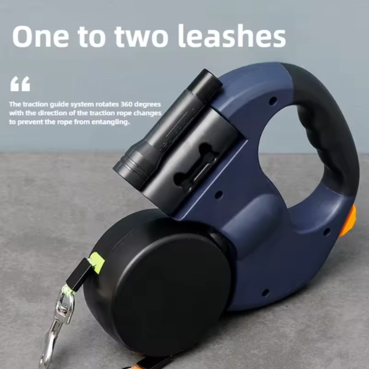 Dual Retractable Tangle-Free Dog Leash