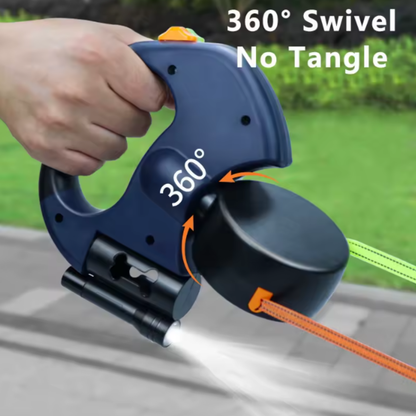 Dual Retractable Tangle-Free Dog Leash