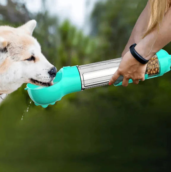 3-in-1 Portable Dog Water Bottle & Food Dispenser