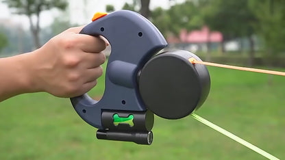 Dual Retractable Tangle-Free Dog Leash